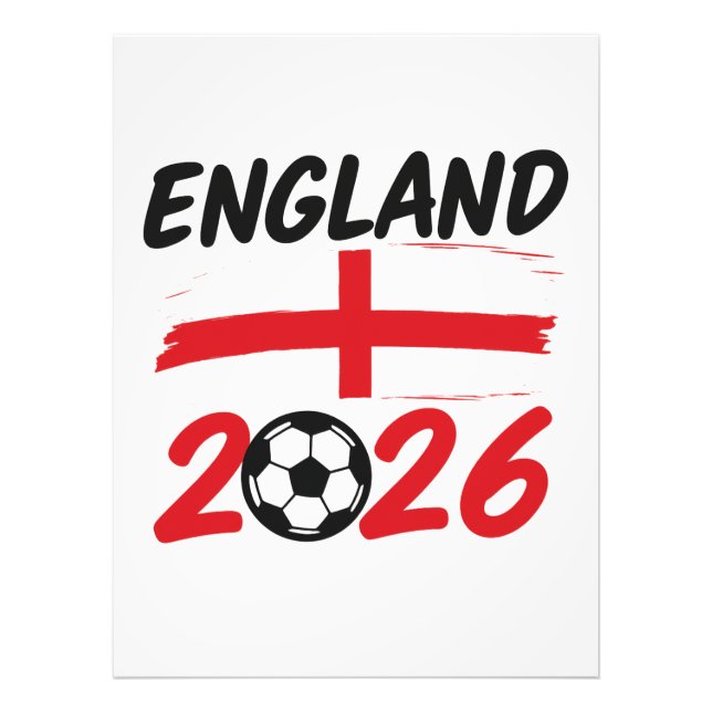 Foto England 2026 Soccer Fan Design, Cross and Football (Frente)