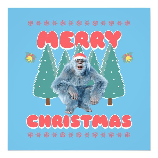 Foto Engraçado Yeti - Feliz Natal (Frente)