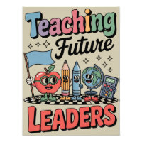 Ensino Retro Líderes Futuros Professor Groovy