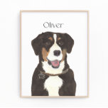 Foto Entlebucher Mountain Dog Art<br><div class="desc">Estou apaixonado por esta ilustração bizarra e detalhada de aquarela de um cão de montanha entlebucher! Personalize essas impressões de arte com seu nome ou monograma para complementar sua decoração e alterar fontes selecionando a opção "editar usando a ferramenta design" na personalização. Compre o resto da minha coleção para os...</div>