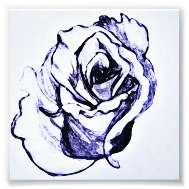 Foto Esboço à mão de flor de rosa (Frente)