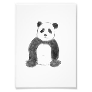 Foto Esboço preto e branco do panda