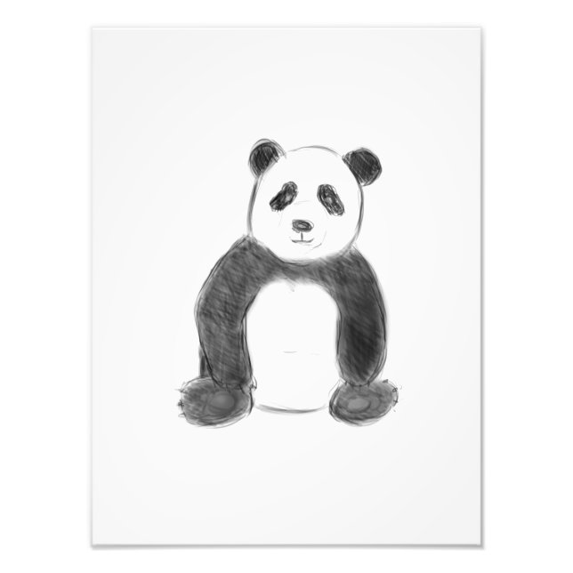 Foto Esboço preto e branco do panda (Frente)