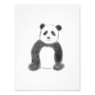 Foto Esboço preto e branco do panda