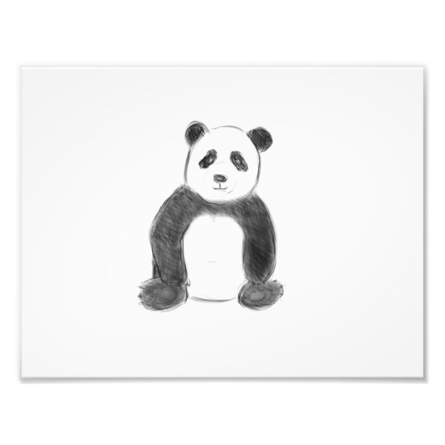 Foto Esboço preto e branco do panda (Frente)