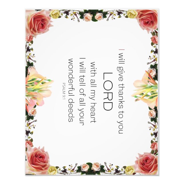 Foto Escritura Salm 9, Floral (Frente)