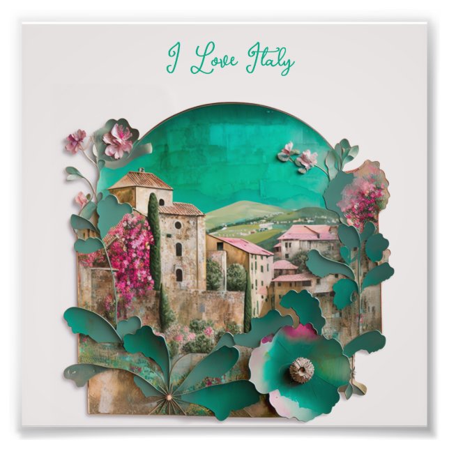 Foto Escultura de papel em italiano floral (Frente)