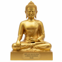 Estátua de Buda Dourado fazendo Bhumisparsha Mudra