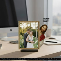 Moldura de imagem de mesa engraçada do Jesus que e