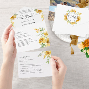 Foto Espanhola, Rasgo Amarelo de Casamento Floral,