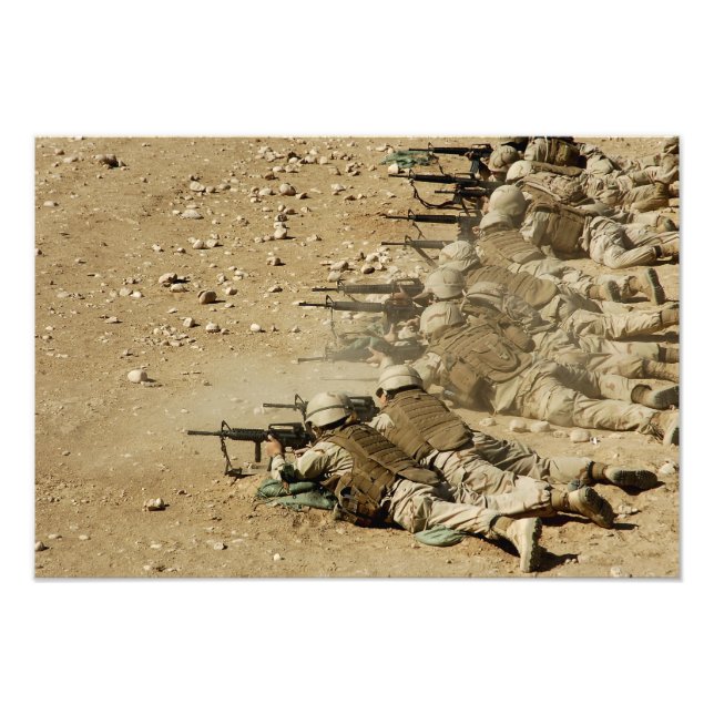 Foto Espingardas M-4 e M-16A2 do Marinho norte-american (Frente)