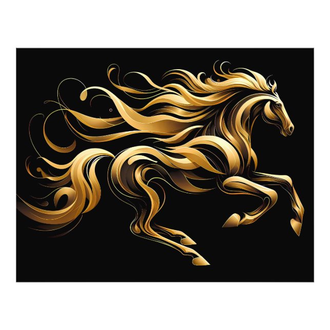 Foto Espírito ouro - Cavalo Abstrato em movimento (Frente)