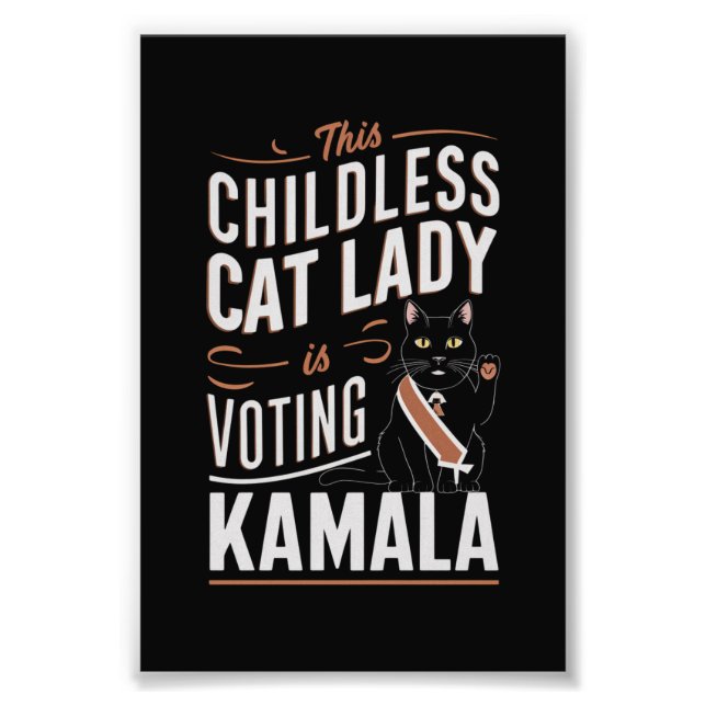 Foto Esta Senhora de Gato Infantil Está Votando Kamala (Frente)