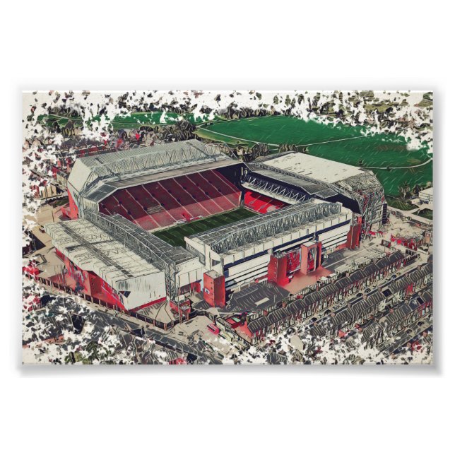 Foto Estádio Anfield Liverpool - Aquarela Artística (Frente)