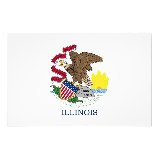 Foto Estado do Illinois Flag EUA (Frente)