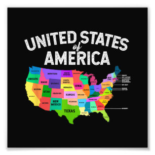 Foto Estados Unidos Mapeie T-shirt para o presente de v