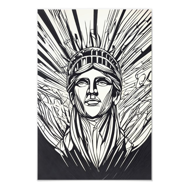 Foto Estátua da Liberdade Arte Moderna em Linhas (Frente)