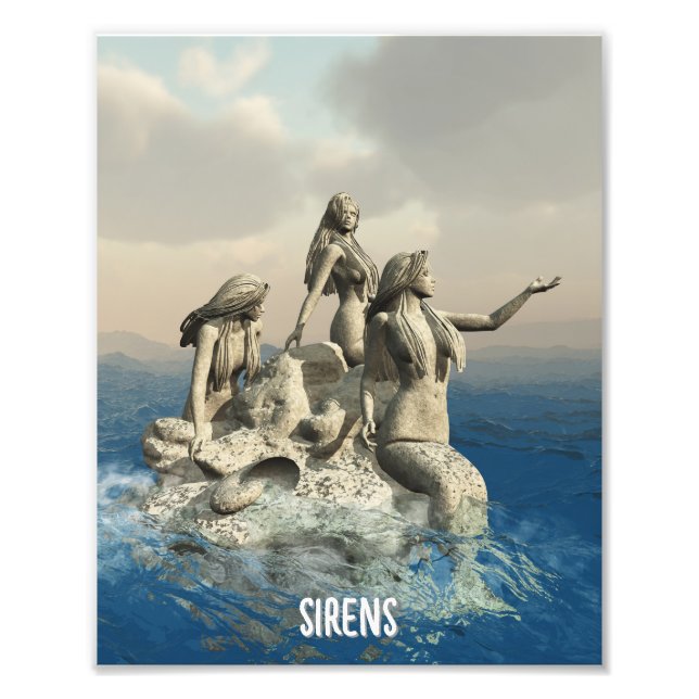 Foto Estátua de Sereia. Personalizável (Frente)
