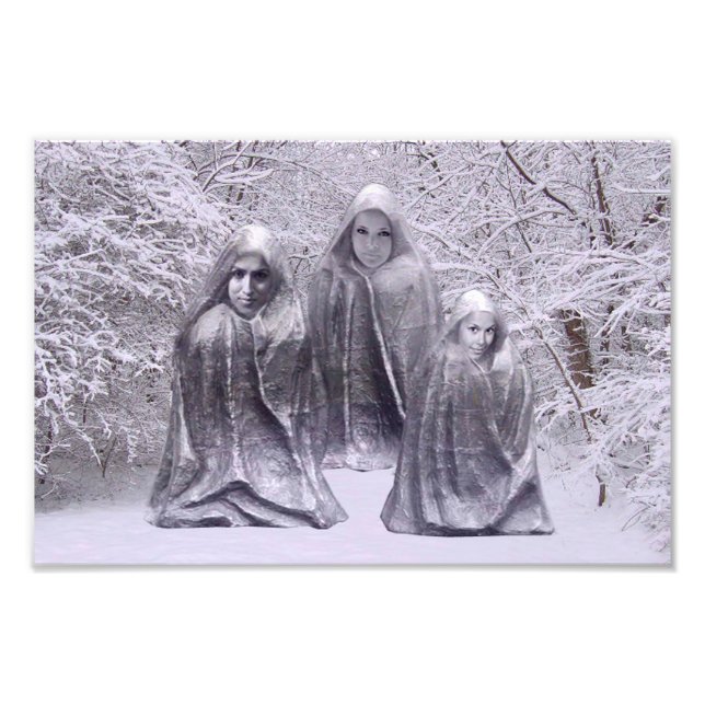 Foto Estatuetas no inverno (Frente)