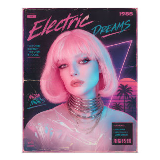Foto Estética Synthwave Rosa dos Anos 80