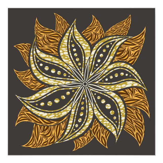 Foto Estilo de Batik Floral Abstrato africano (Frente)