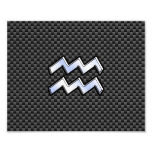 Foto Estilo de Fibra Carbono de Sinal Zodiac Aquário