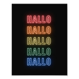 Foto Estilo de Letreiro de Neon Olá Impressão Repetida 