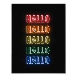 Foto Estilo de Letreiro de Neon Olá Impressão Repetida