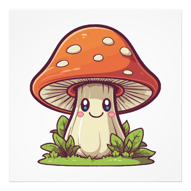 Foto Estilo kawaii fofo, procura de cogumelos (Frente)