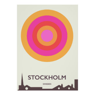 Foto Estocolmo, poster de viagens vintage Suecia.