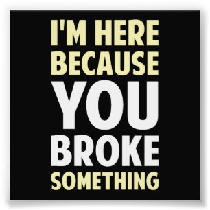 Foto Estou aqui porque você quebrou alguma coisa