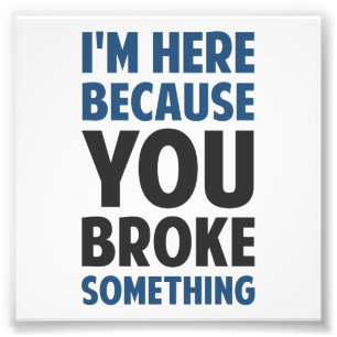 Foto Estou aqui porque você quebrou alguma coisa