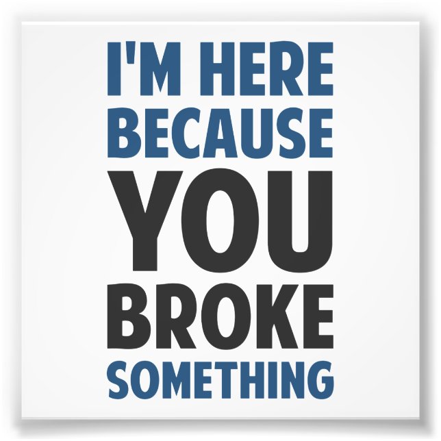 Foto Estou aqui porque você quebrou alguma coisa (Frente)