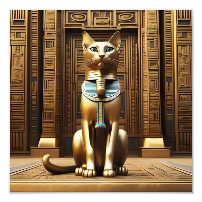 Foto Eterno Majestade: O Ouro Egípcio Pharaoh Cat (Frente)