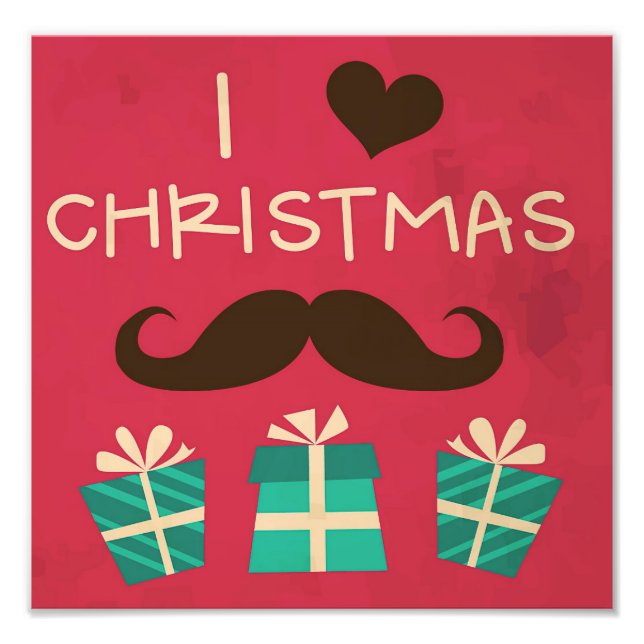 Foto Eu adoro bigode de Natal (Frente)