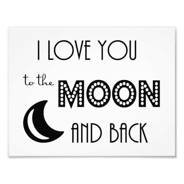 Foto eu te amo à lua e preto branco (Frente)