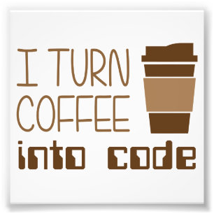 Foto Eu transformo o café no código de programação