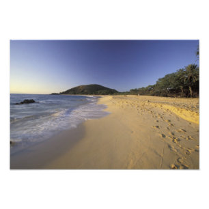Foto EUA, Havaí, Maui, Pegadas na areia, Makena