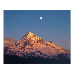 Foto EUA, Oregon, Mt Hood. O pôr do sol cria alpenglow