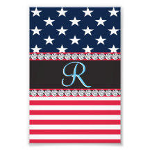 EUA Stars Stripes Script Monograma Dazzling
