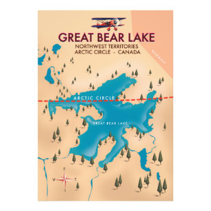 Foto Excelente Bear Lake, Canadá, mapa de arte do poste
