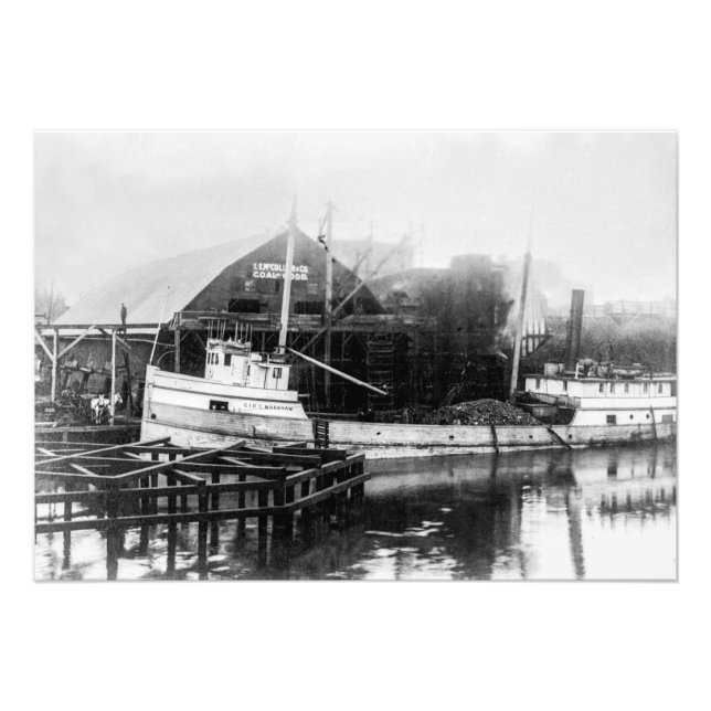 Foto Excelente Lagos barge navio a vapor George C. Mark (Frente)