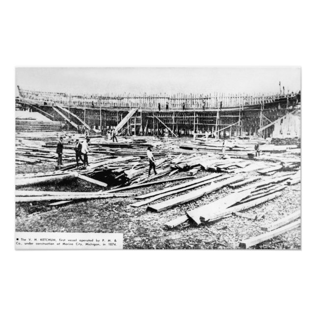 Foto Excelente Lagos navio a vapor V.H. Ketchum (Frente)