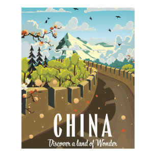 Foto Excelente muro do poster de viagens da China
