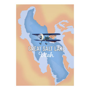 Foto Excelente Salk Lake Utah Poster de viagens mapa.