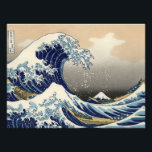 Foto Excelente Wave de Kanagawa Oriental Fine Art<br><div class="desc">Vintage aquarela do que alguns dizem é uma onda de marés prestes a atingir a costa do Japão enquanto pescadores tentam escapar em seus barcos. O Monte Fuji está ao fundo.</div>