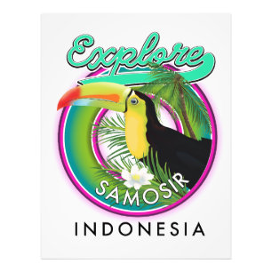 Foto explorar logotipo de viagem Samosir indonesia