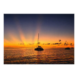 Foto Extra Grande do Caribe de Iate ao Pôr do Sol