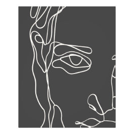 Foto Face moderna e minimalista de desenho de uma linha