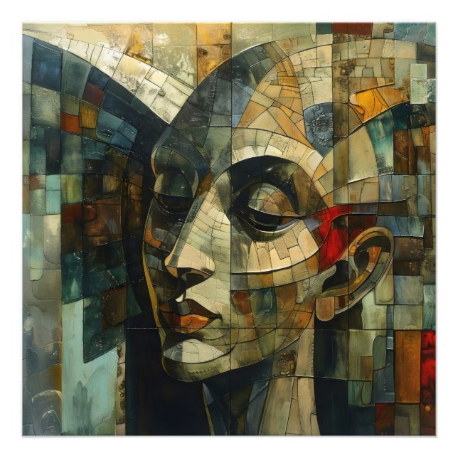 Foto Face Mosaico Abstrato (Frente)